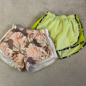 Nike Floral and Lime Athletic Shorts